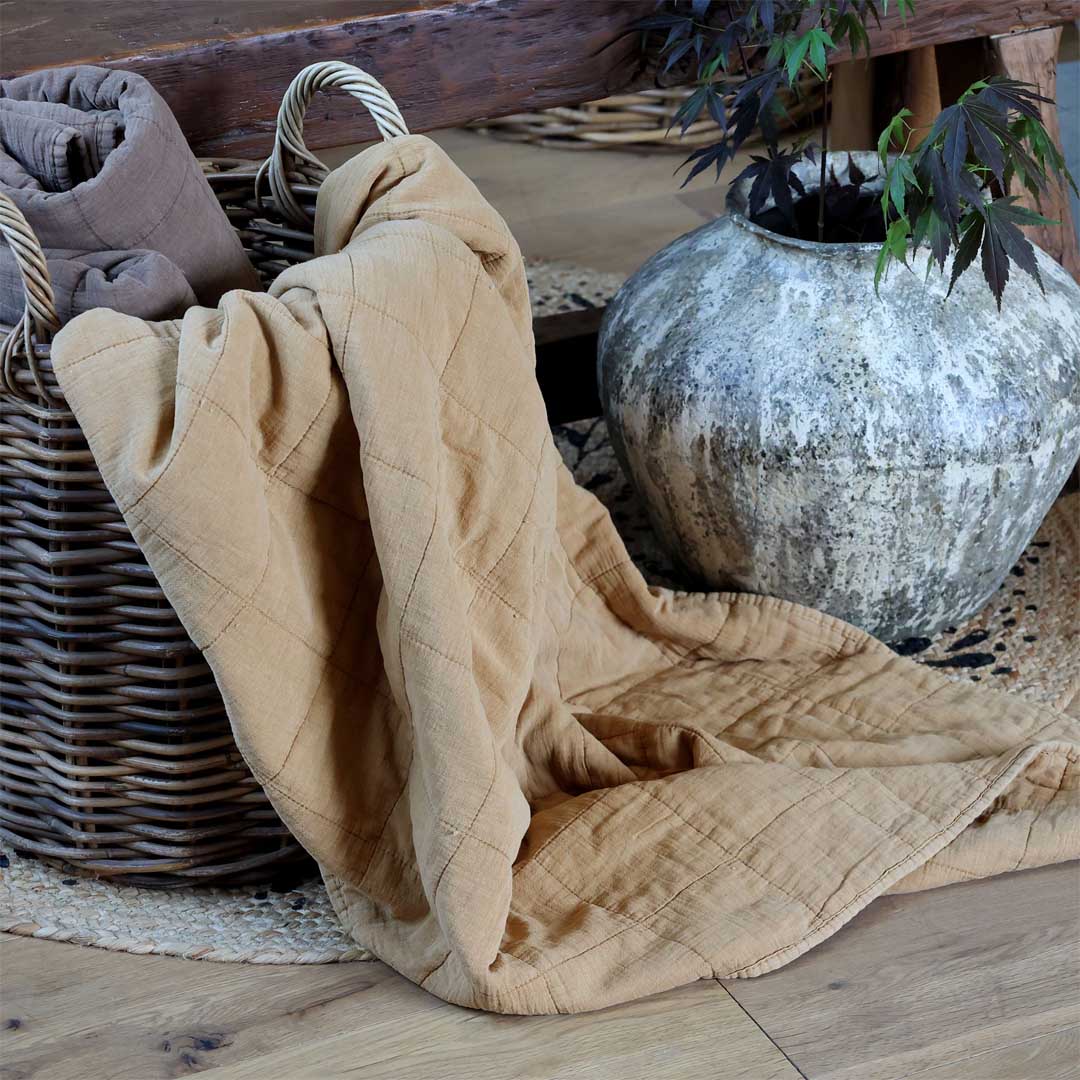 Chic Antique - Vintage Quilt Steppdecke Honig 130x180 cm