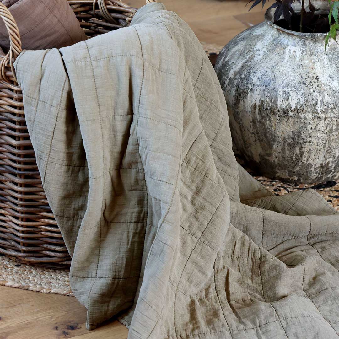 Chic Antique - Vintage Quilt Steppdecke Eukalyptus 130x180 cm