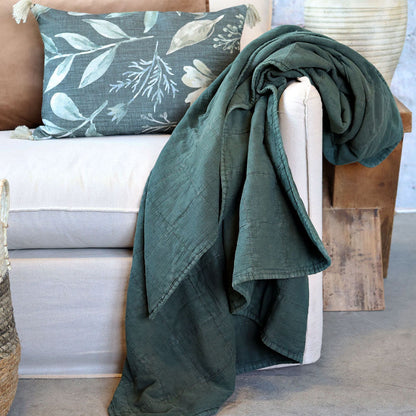 Chic Antique - Vintage Quilt Steppdecke forest green 130x180 cm