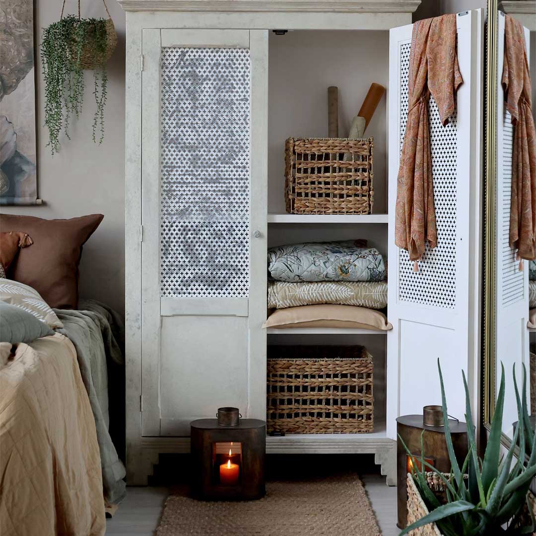 Chic Antique - Quilt mit tropischem Blattmuster 130x180 cm