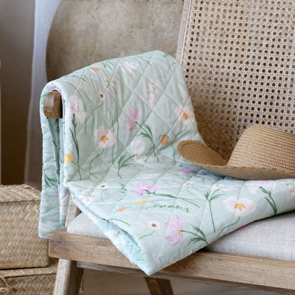 Chic Antique - Vintage Quilt Steppdecke mit Blumen 130x180 cm