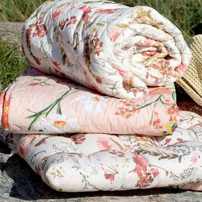 Chic Antique - Vintage Quilt Steppdecke mit Blumenmuster 130x180 cm