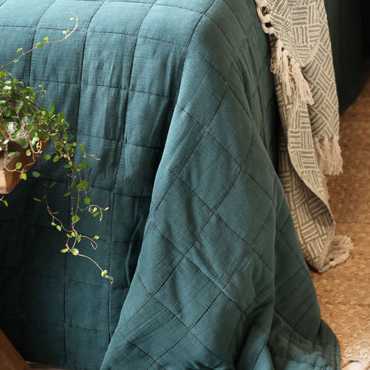 Chic Antique - Vintage Quilt Steppdecke forest green 240x240 cm