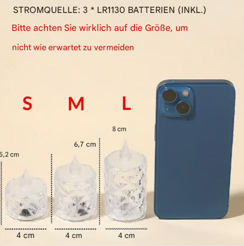 Kristall-Kerzenlicht ohne Flamme