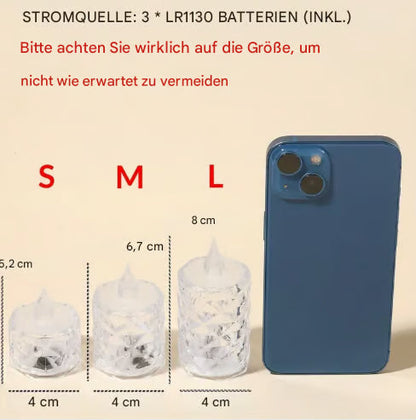 Kristall-Kerzenlicht ohne Flamme