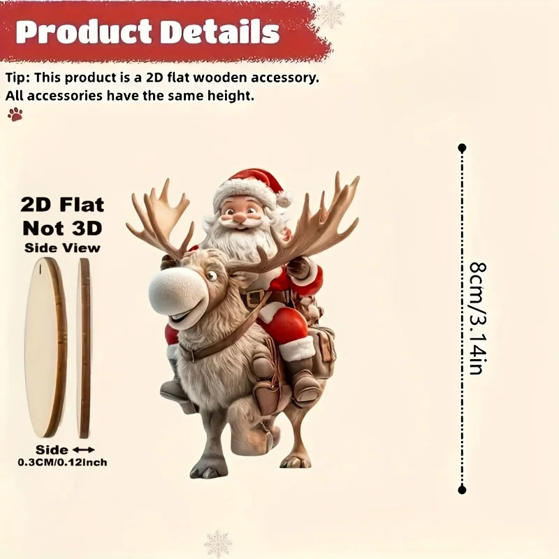 2D wooden Christmas bicycle Santa Claus - 8/16/24 units