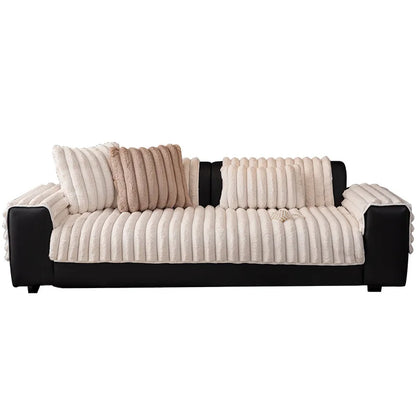 Plüschsofabezug mit dickem, rutschfestem Winterkissen