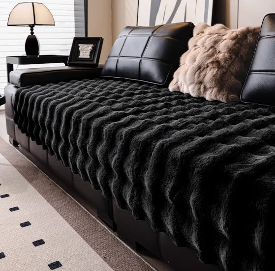 Soft, non-slip plush sofa cover
