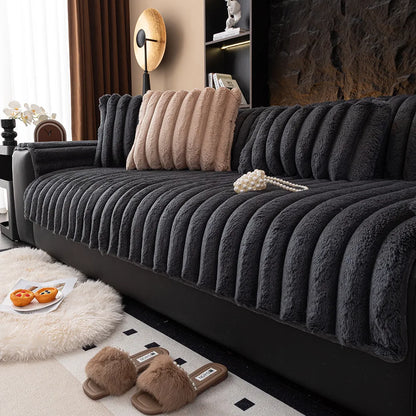 Plüschsofabezug mit dickem, rutschfestem Winterkissen