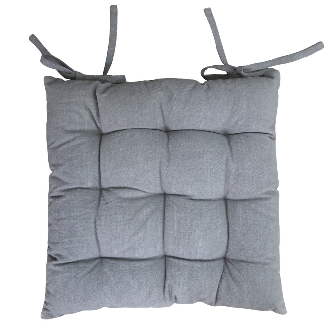 Chic Antique - 4 Stk. Nimes Boxkissen mit Bändern – Anthrazit