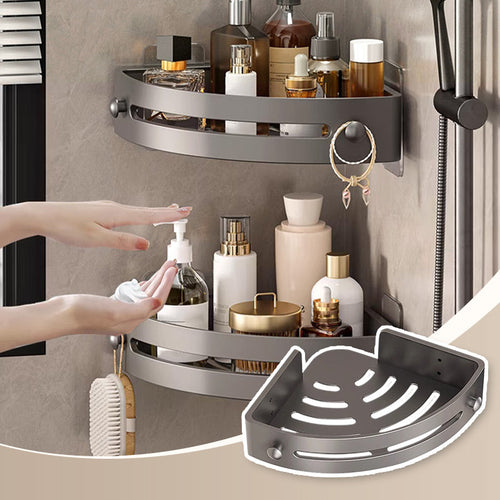📢50% OFF!✨Corner Shower Shelf without Drilling with Hooks