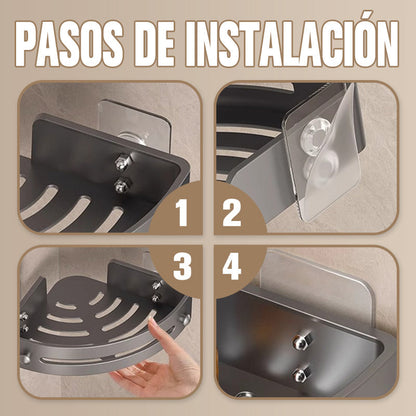 📢50% OFF!✨Corner Shower Shelf without Drilling with Hooks